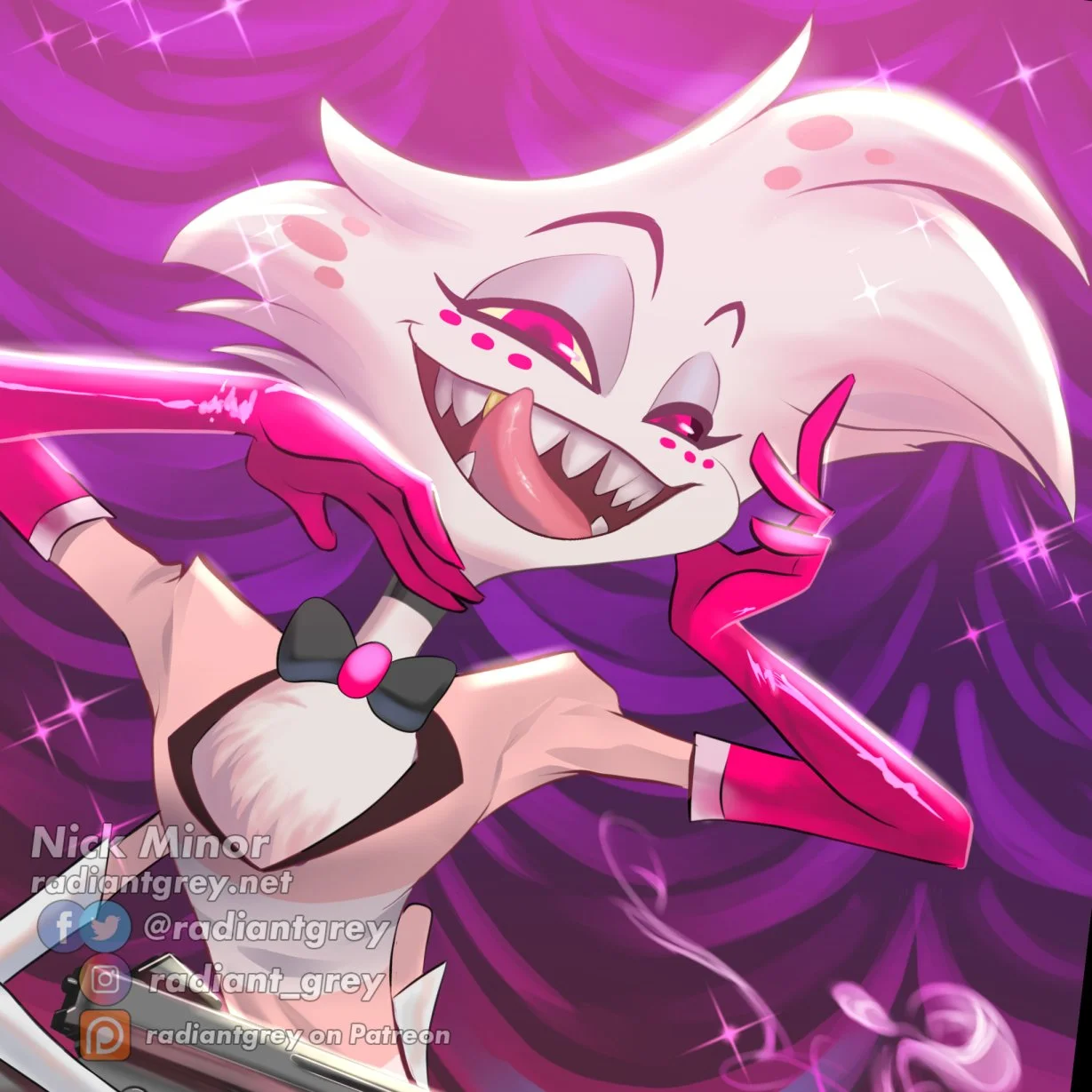 Angel Dust Hazbin Hotel — Radiant Grey